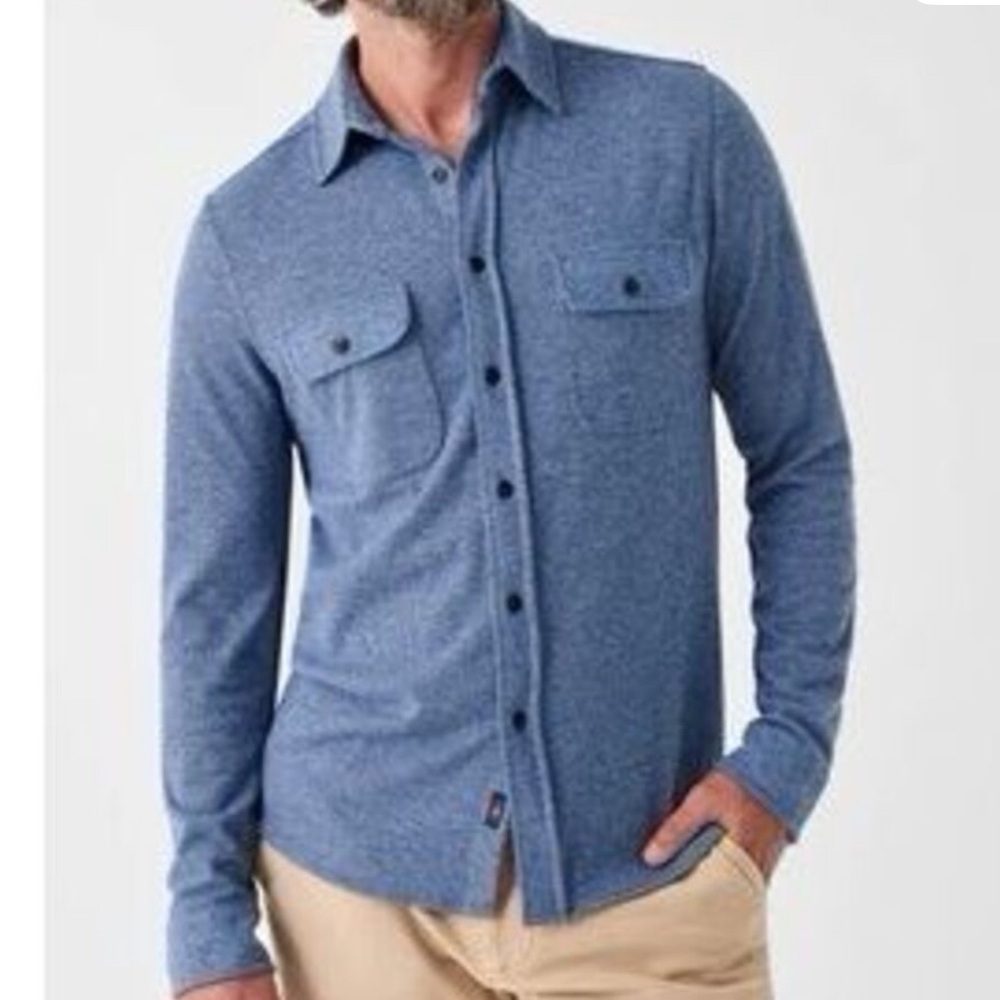 Faherty Blue Casual Button Down Shirt